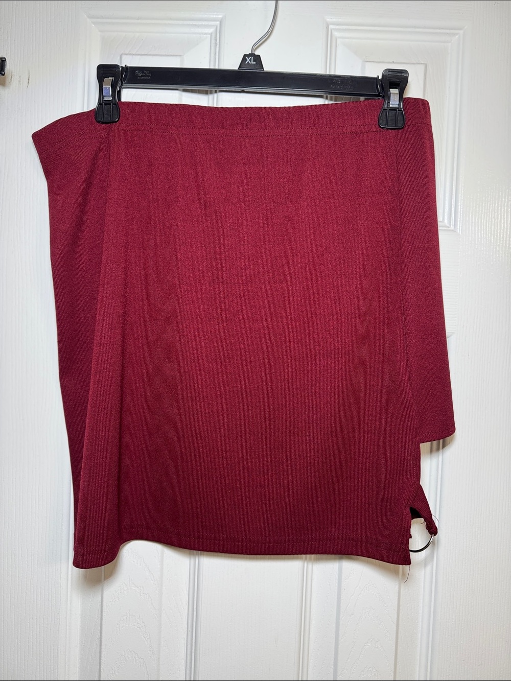 Burgundy Asymmetric Mini Skirt